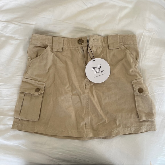 Princess Polly Lydie Cargo Mini Skirt Tan - Picture 1 of 4